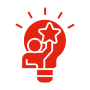 icona con lampadina, omino e stella